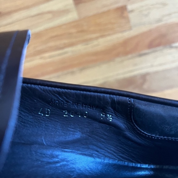 PRADA Brown Leather Driving Loafers Embossed Logo 9.5 - Picture 6 of 7